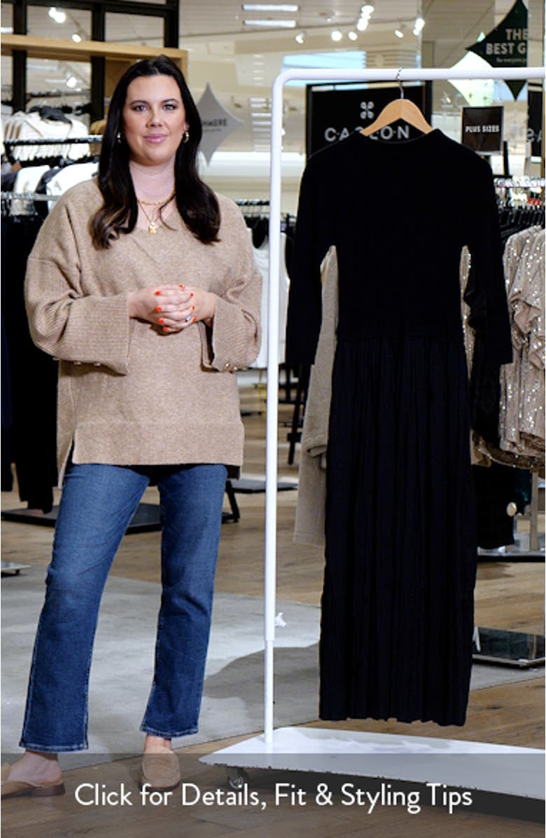 Kira Long Sleeve Knit & Woven Dress, sales video thumbnail