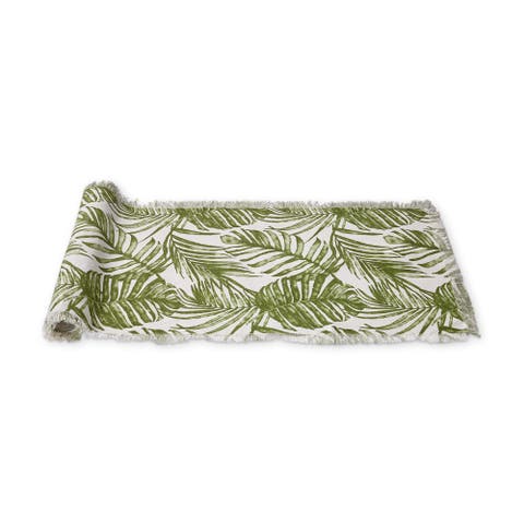 Palm Garden Cotton Table Runner Green Multi Summer Design