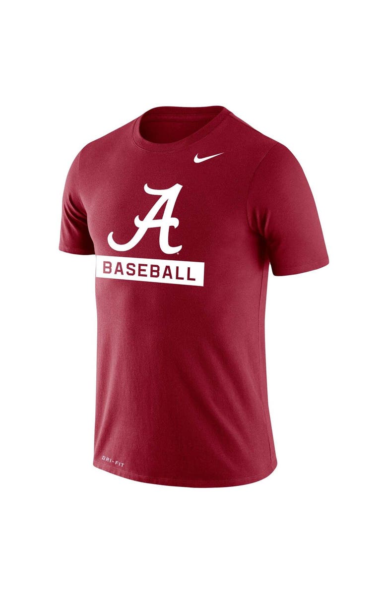 Nike Men's Nike Crimson Alabama Crimson Tide Baseball Logo Stack Legend Performance T-Shirt, Alternate, color, 