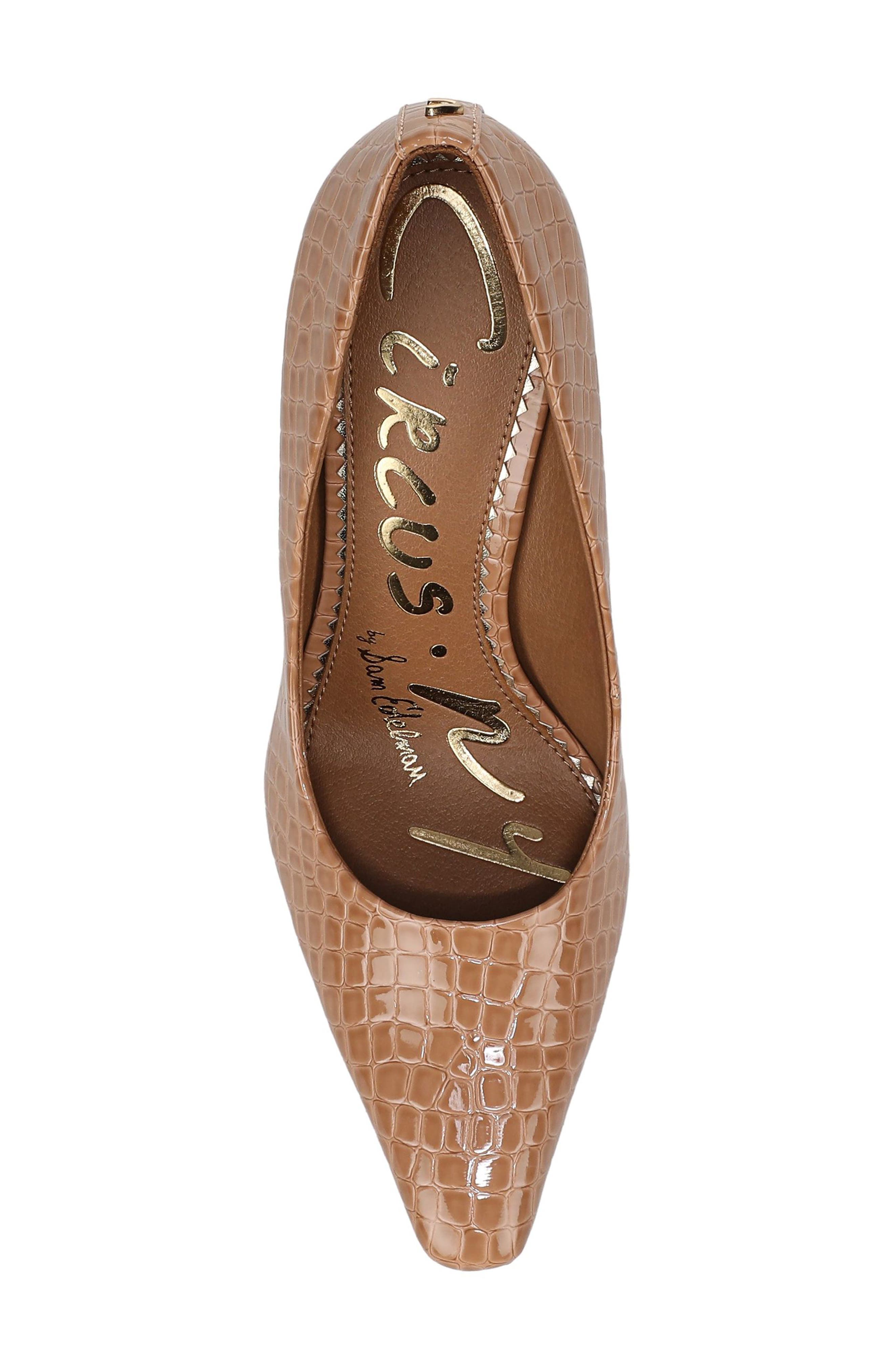 Solenne Croc Embossed Pump, Alternate, color, AMBER SAND