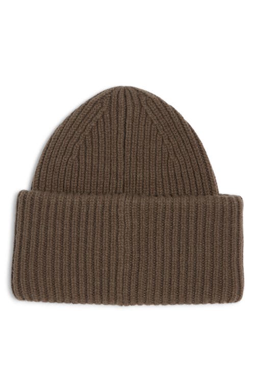 Acne Studios Pansy Crystal Face Wool Rib Beanie In Khaki Green