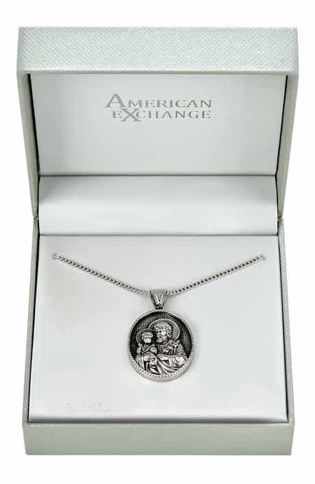Men's Stainless Steel St. Joseph Pendant Necklace