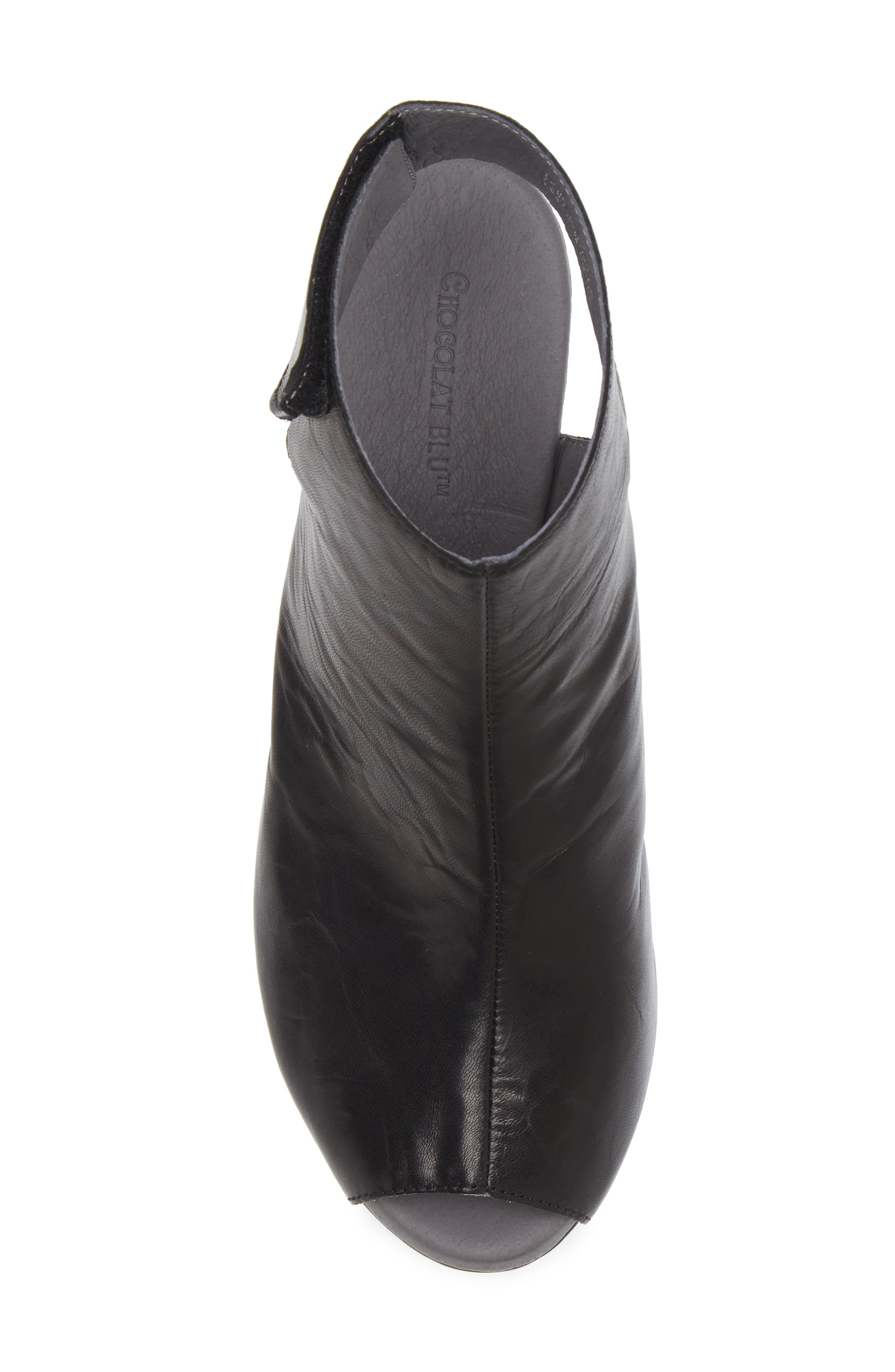 Chocolat Blu Cutout Wedge Sandal, Alternate, color, Black Leather