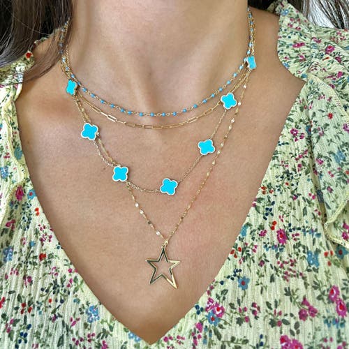 The Lovery Fine Jewelry Open Star Necklace In Gold