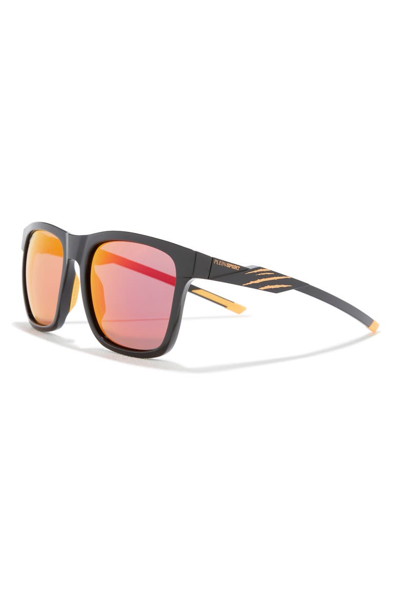 Sport 56mm Square Sunglasses, Alternate, color, BLACK BLACK RED