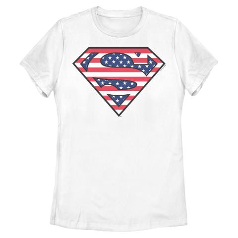 Women's Superman Patriotic Logo  Graphic T-Shirt