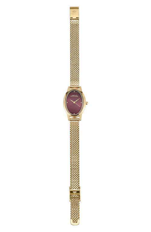 Ettika Oval Face Mesh Strap Watch In Gold