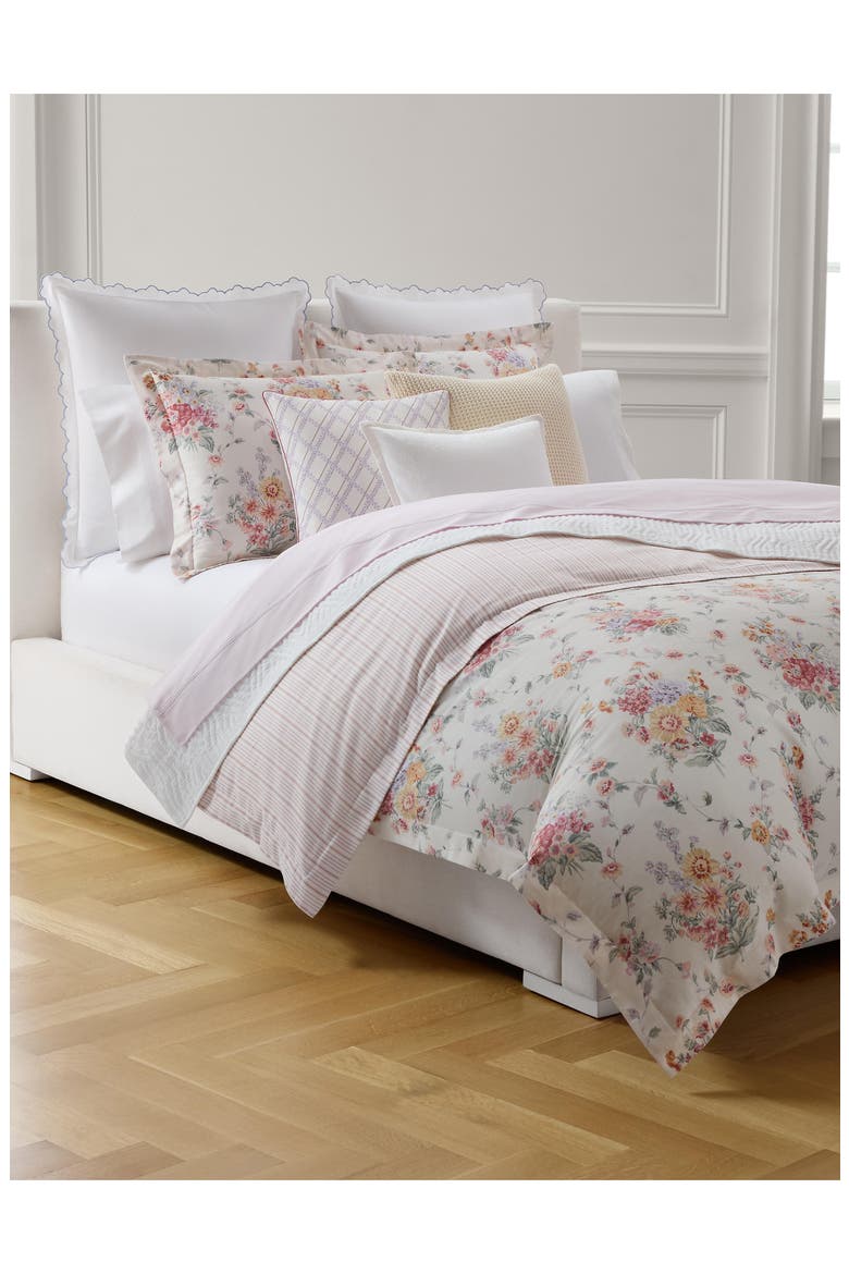 Selina Floral & Stripe Reversible Sateen Duvet Cover & Sham Set, Alternate, color, TRUE CREAM MULTI
