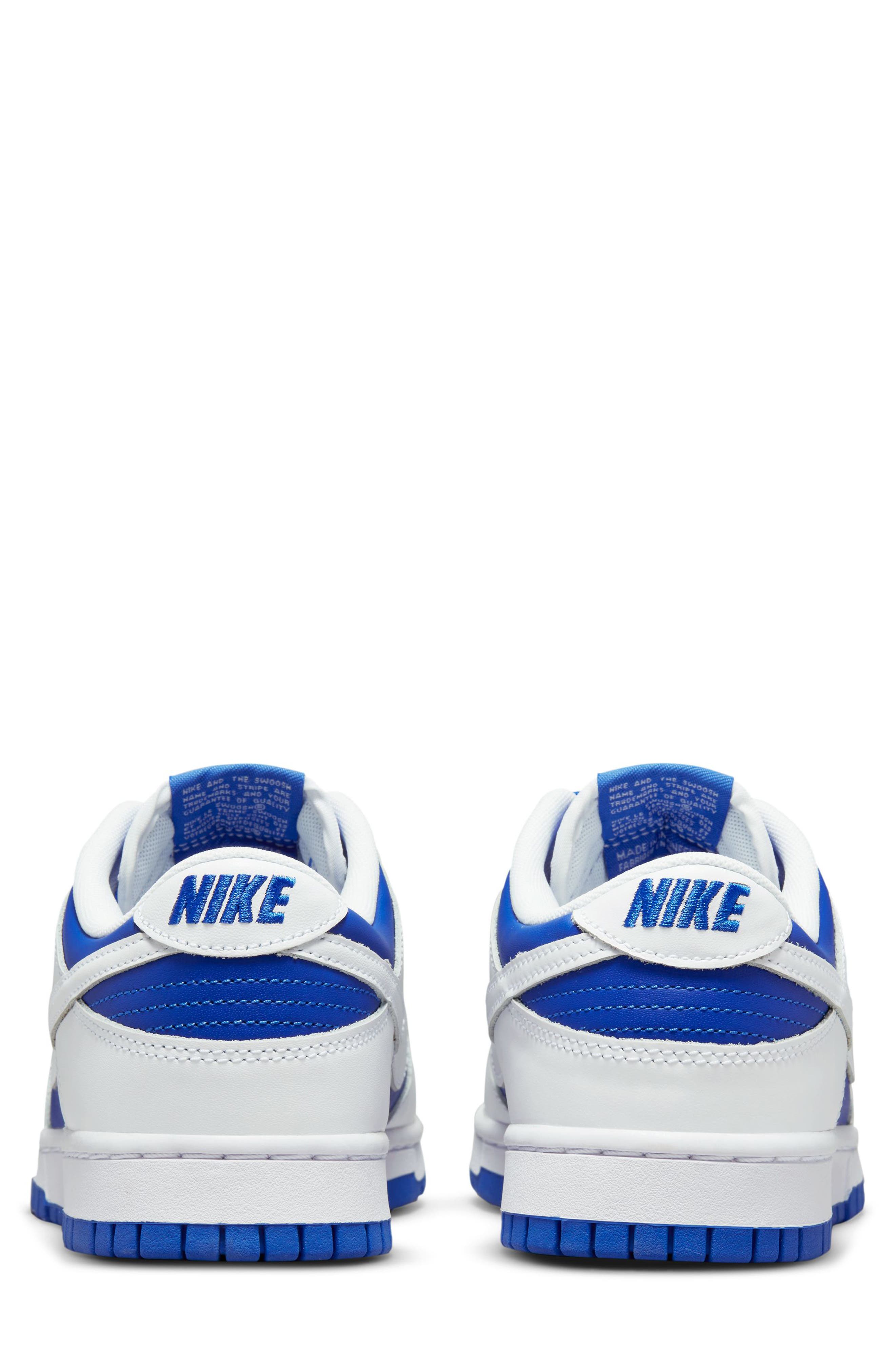 Nike Dunk Low Basketball Sneaker, Alternate, color, Racer Blue/ Racer Blue