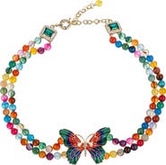 EYE CANDY LOS ANGELES Monarch Butterfly Beaded Necklace