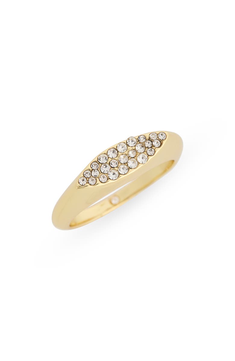 Covet Pavé CZ Navette Ring, Main, color, Clear/ Gold