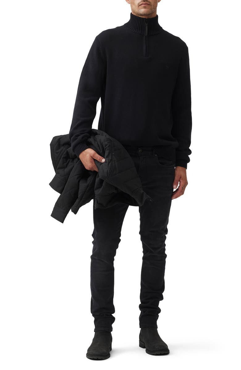 Rodd & Gunn Merrick Bay Quarter Zip Sweater, Alternate, color, Onyx