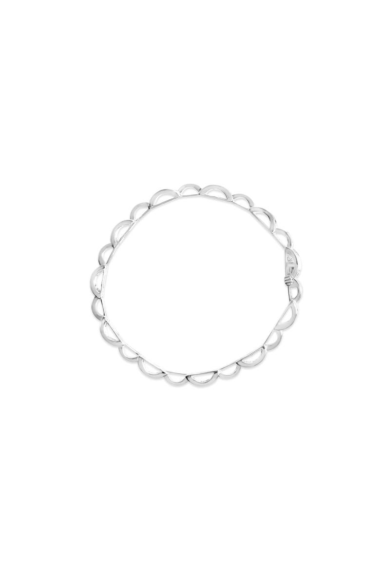 14K White Gold 1.0 Cttw Invisible Set Princess Diamond Link Tennis Bracelet, Alternate, color, White