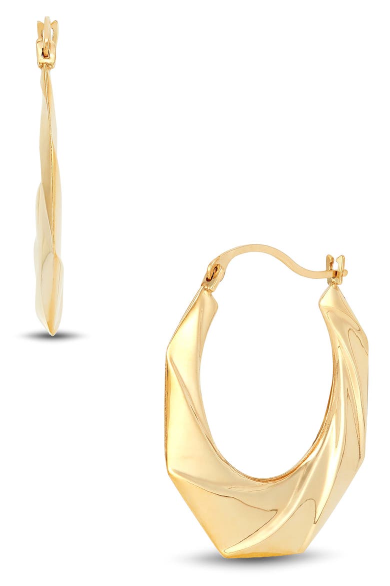 Octagonal Hoop Earrings, Alternate, color, YELLOW GOLD
