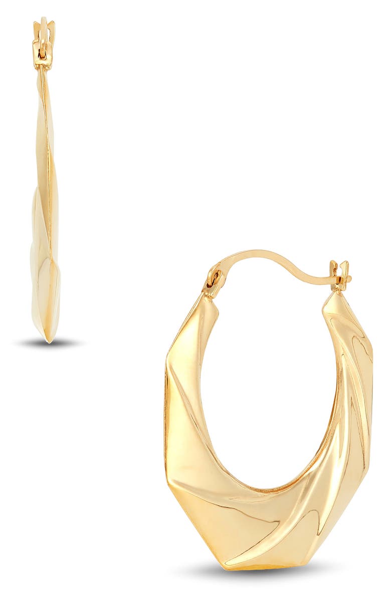 Frankie & Zoe Octagonal Hoop Earrings, Alternate, color, Yellow Gold