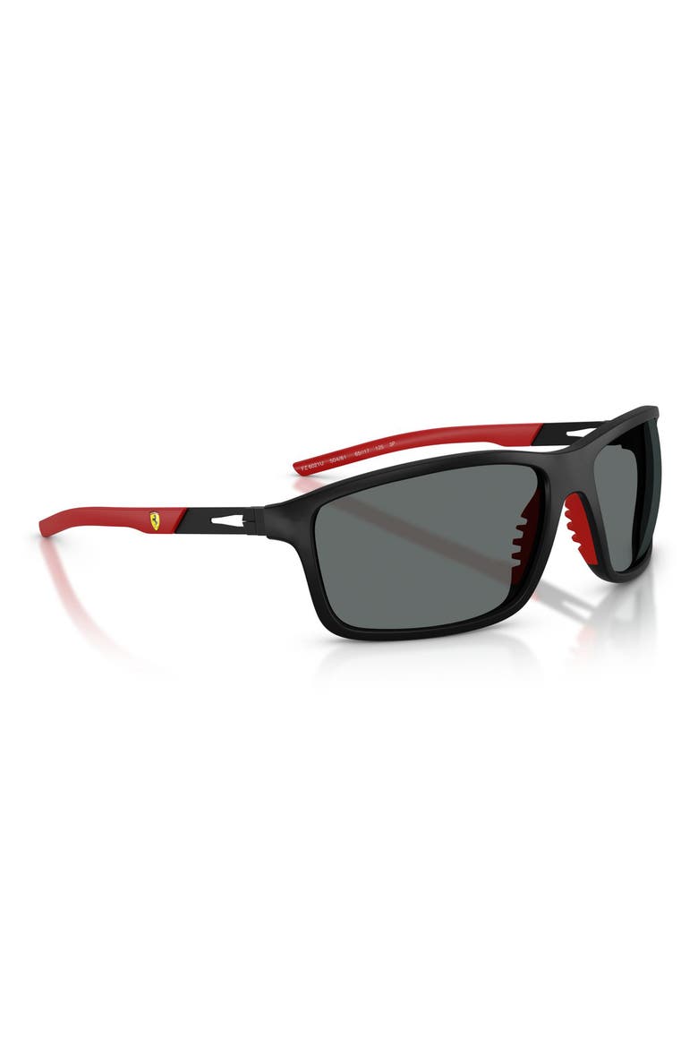 65mm Oversize Polarized Pillow Sunglasses, Alternate, color, MATTE BLACK / POLAR GREY