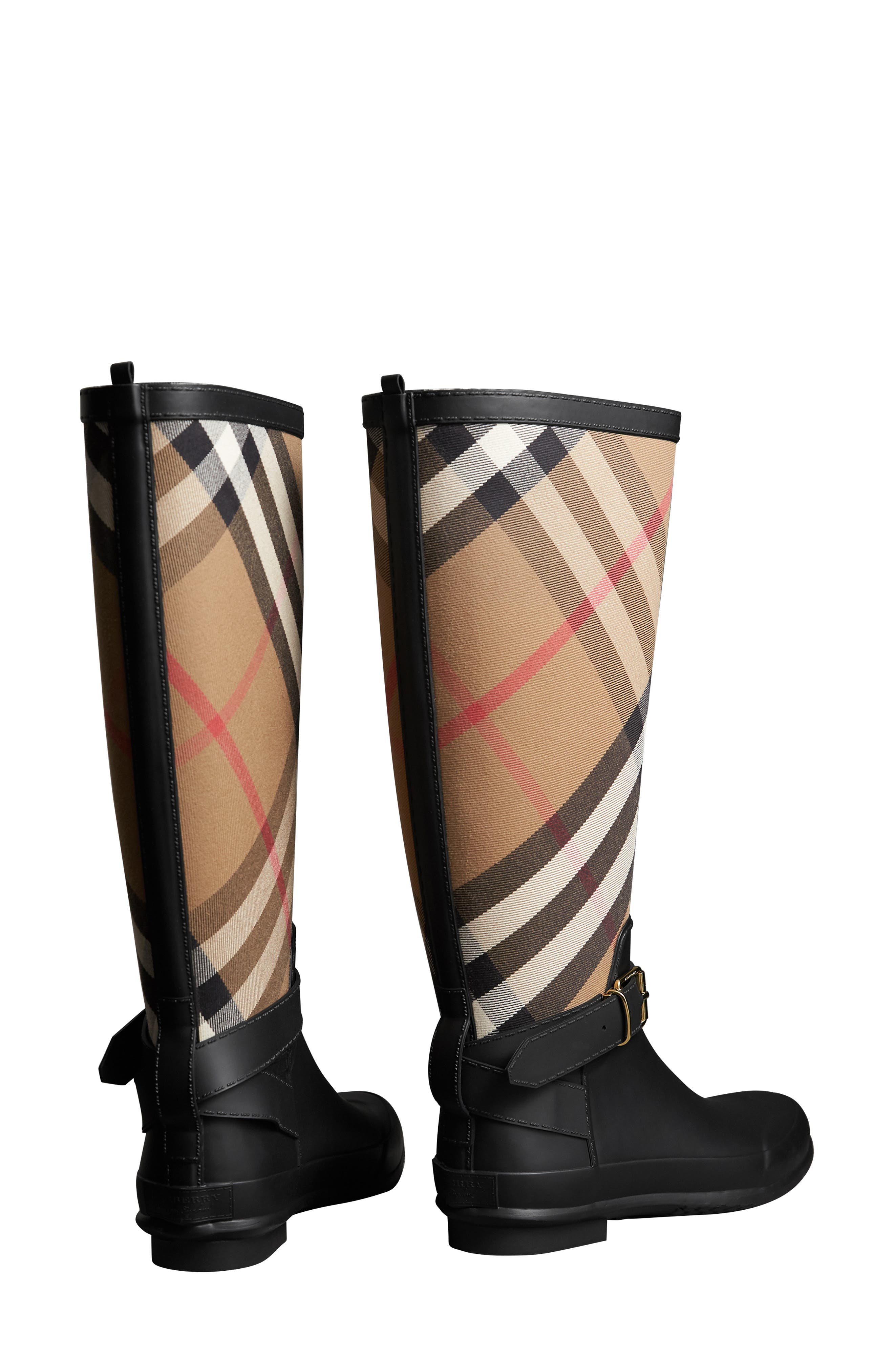 Burberry Check Rain Boot, Alternate, color, 