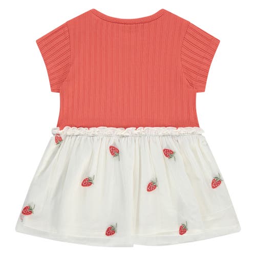 Babyface Multitextured Short Sleeve Dress In Pink