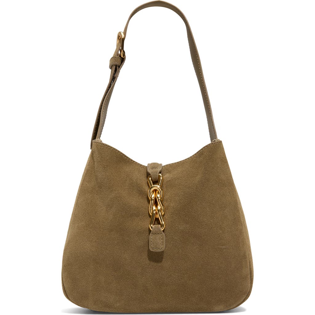 Aldo Soffiettaluxe Suede Shoulder Bag In Green