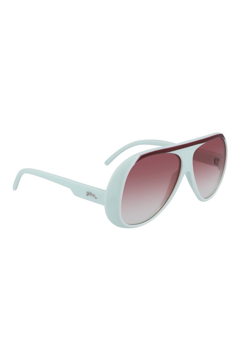 Stripe 59mm Aviator Shield Sunglasses, Alternate, color, AQUA