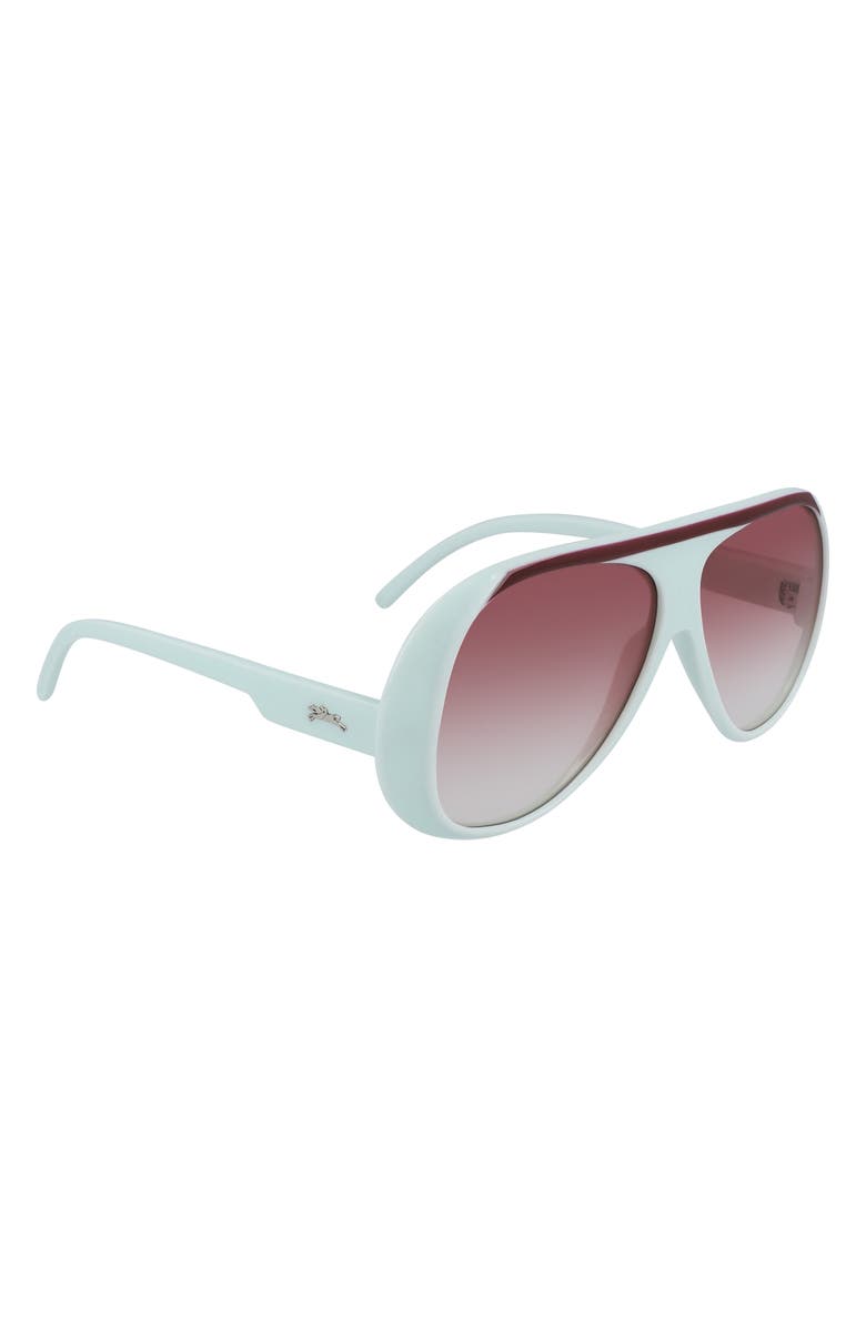 Longchamp Stripe 59mm Aviator Shield Sunglasses, Alternate, color,