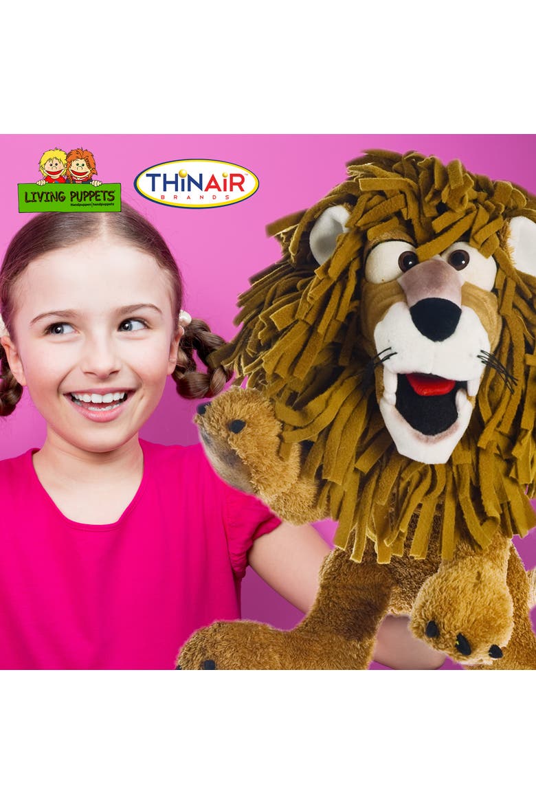 Murray The Lion 17 Inch Plush Hand Puppet, Alternate, color, Brown