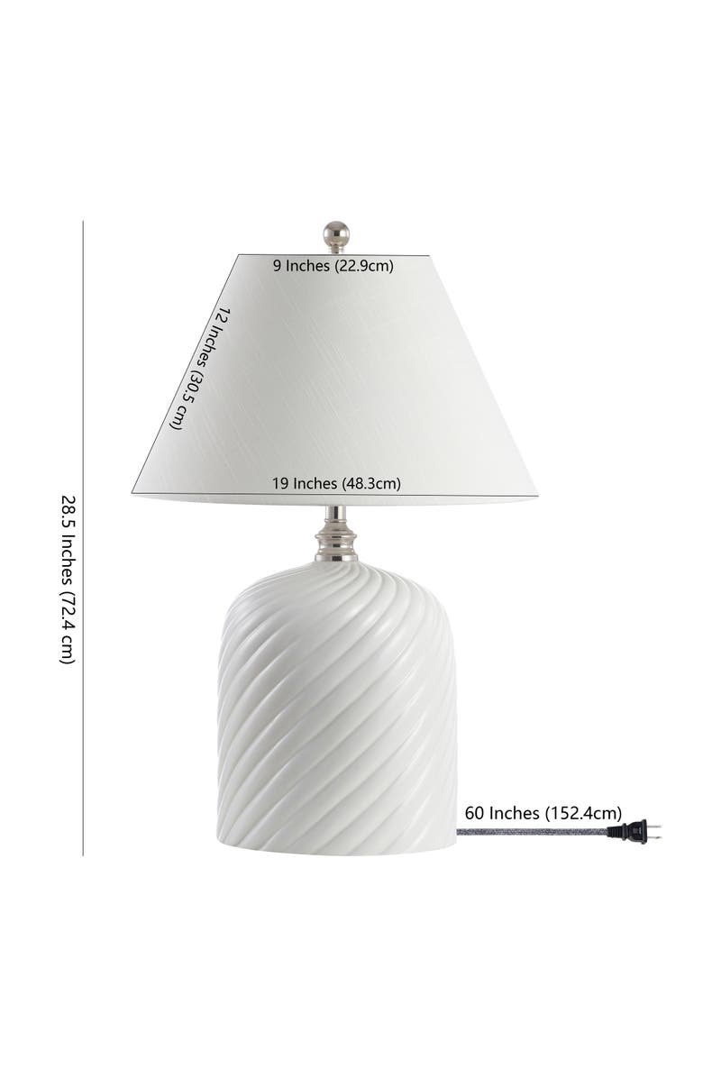 JONATHAN Y Serge Swirl 28.5" Ceramic Bohemian Glam LED Table Lamp, White, Alternate, color, White