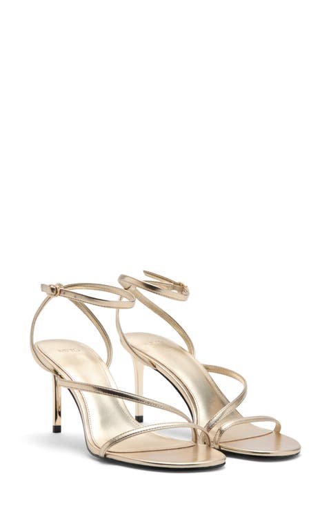 Crossed Strap Heeled Sandal