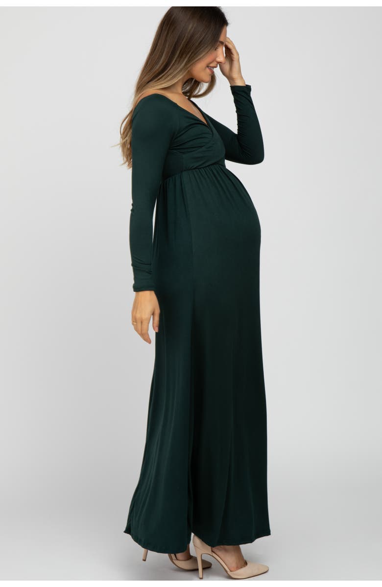 PinkBlush Wrap Front Empire Waist Maxi Dress, Alternate, color, Forest Green