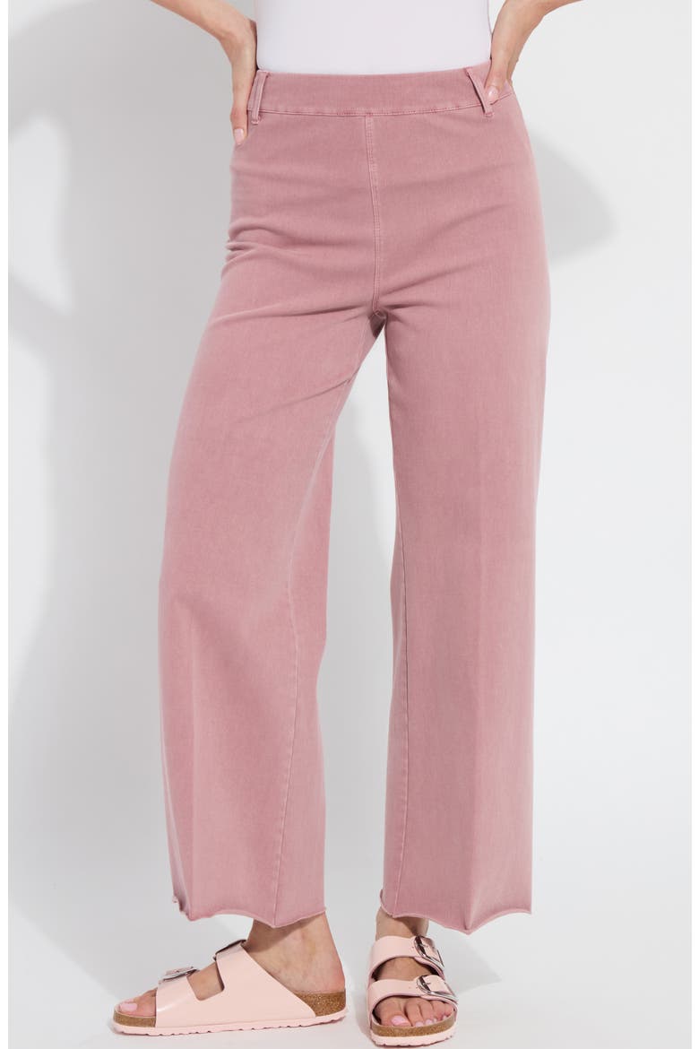 'Lyssentials Erin High Waist Ankle Wide Leg Denim Jeans, Main, color, MAUVE