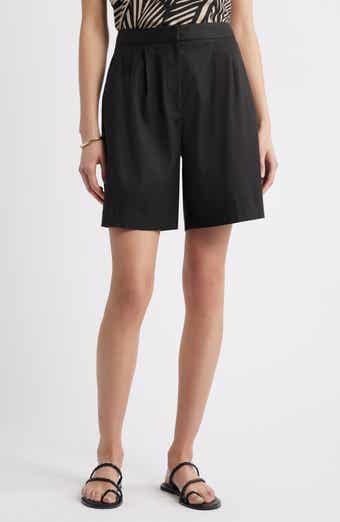 Nordstrom Pleated Linen Blend Shorts