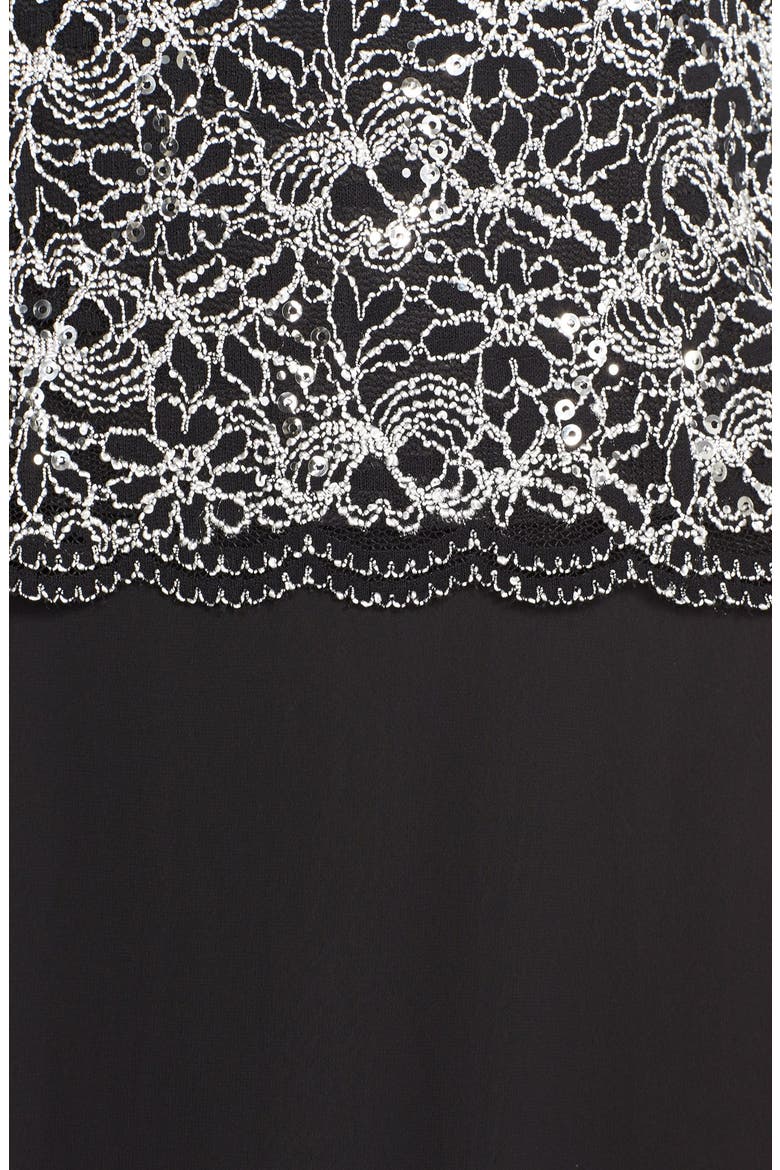 Mock Two-Piece A-Line Gown, Alternate, color, BLACK/ WHITE
