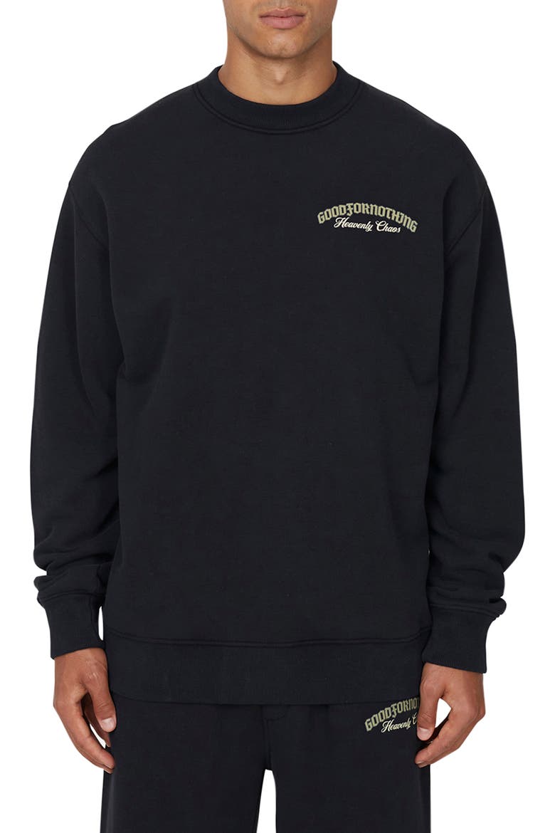 Heaven Relaxed Crew Sweatshirt, Main, color, Black