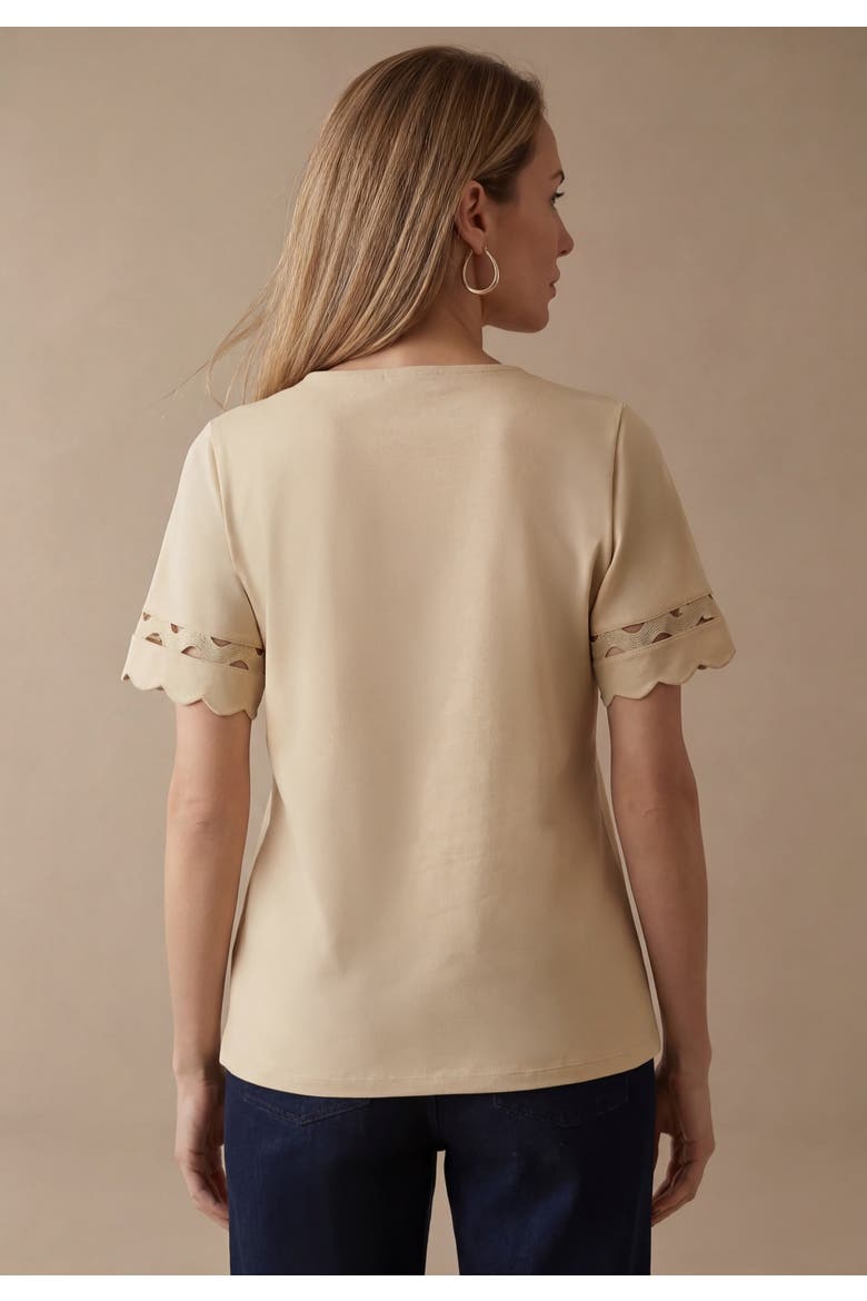 Scallop Trim Tee, Alternate, color, NEW KHAKI