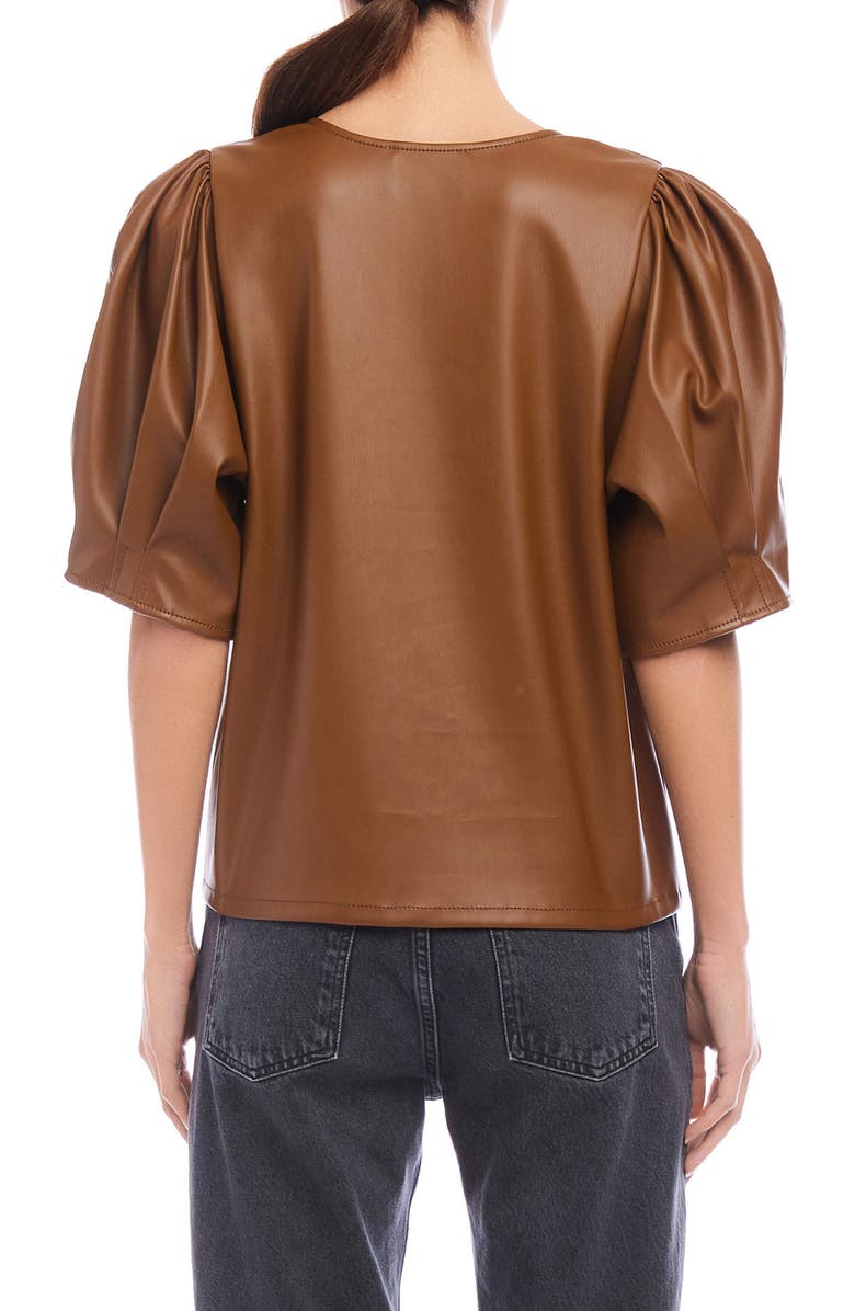 FIFTEEN TWENTY Poof Faux Leather Puff Sleeve Top, Alternate, color,