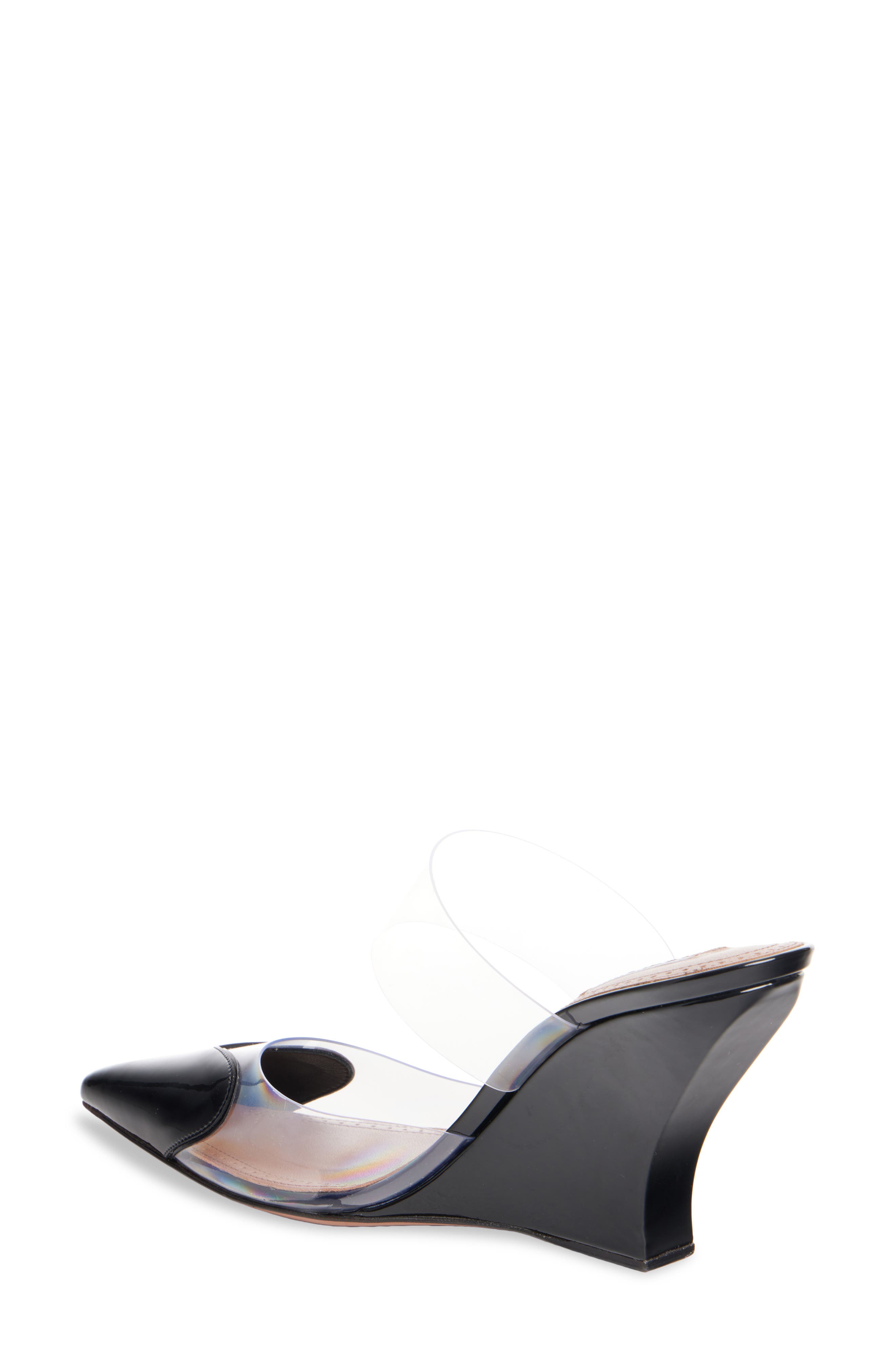 Alaïa Heart Pointed Toe Wedge Mule, Alternate, color, Noir