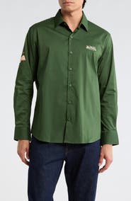 Von Dutch Patch Graphic Button-Up Shirt