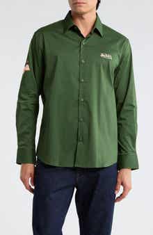 Von Dutch Patch Graphic Button-Up Shirt