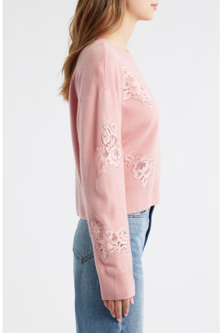 Lazuli Lace Cashmere & Wool Sweater, Alternate, color, QUARTZ