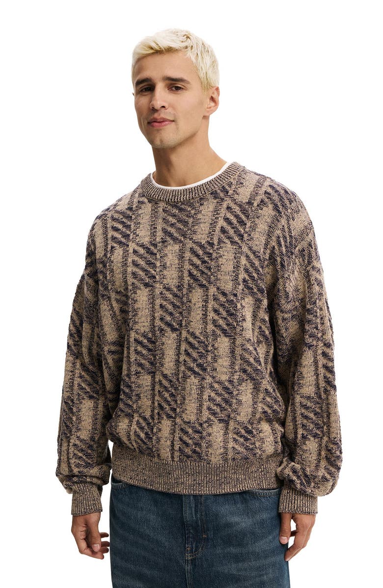 Cotton On Men's Garage Knit, Main, color, Choc Pattern