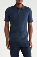 14th & Union Short Sleeve Grid Sweater Knit Polo