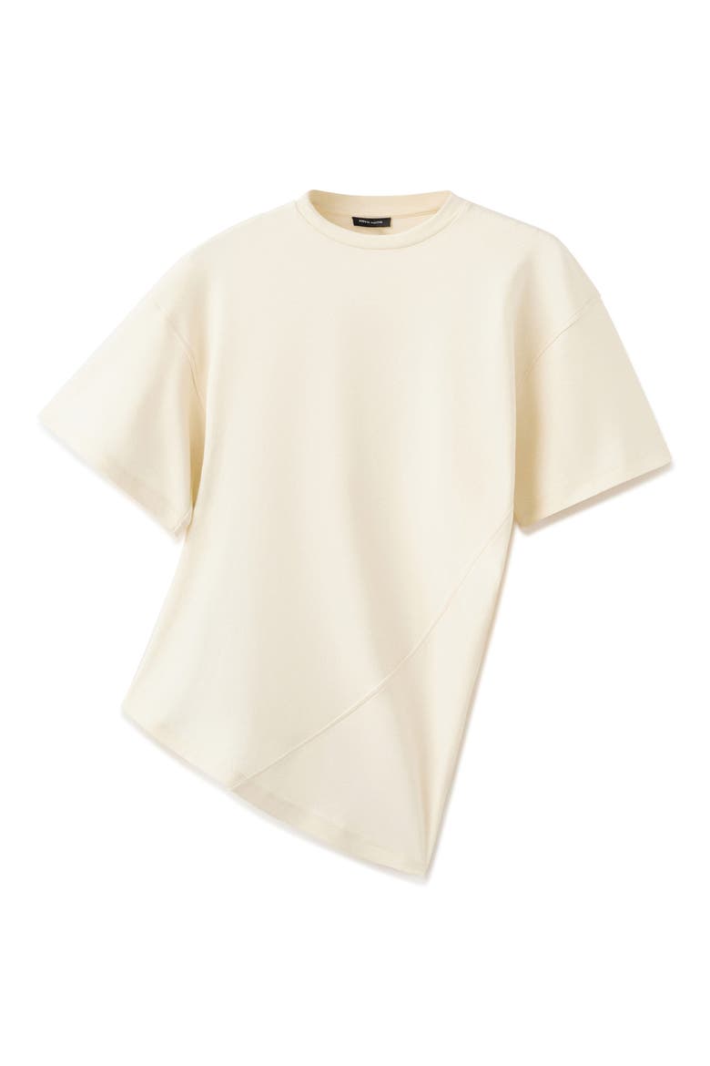 Asymmetric Fitted Cotton T-Shirt, Main, color, VANILLA