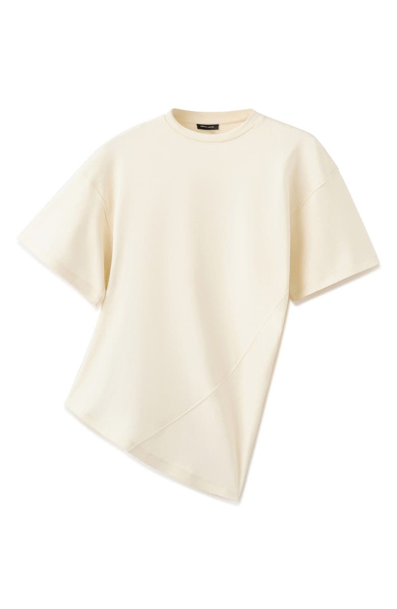 MANGO Asymmetric Fitted Cotton T-Shirt, Main, color, Vanilla