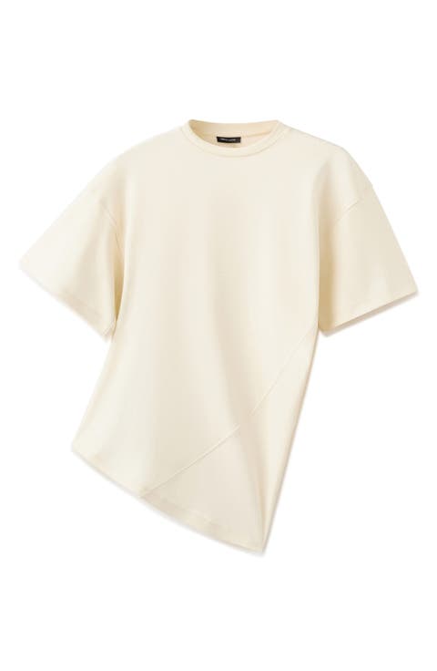 Asymmetric Fitted Cotton T-Shirt