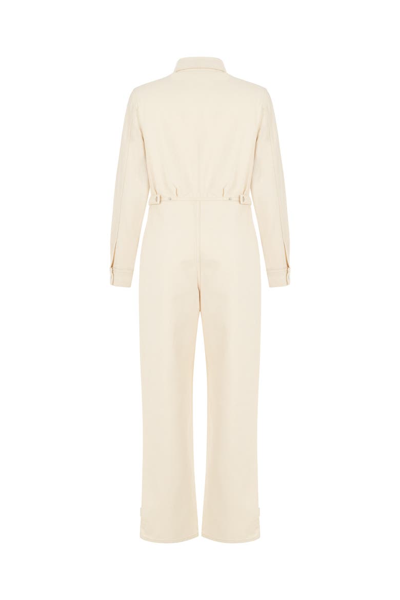 Gabardine Jumpsuit, Alternate, color, Open White