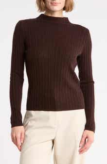 Pointelle Funnel Neck Sweater