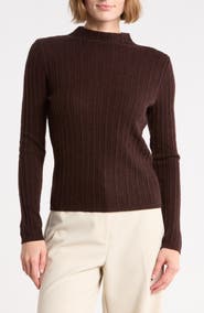 ELIE ELIE TAHARI Pointelle Funnel Neck Sweater