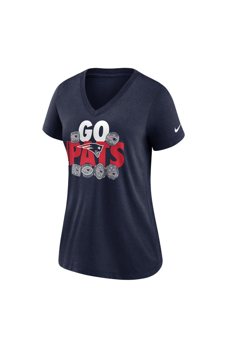 Nike Women's Nike Navy New England Patriots Hometown Collection Tri-Blend V-Neck T-Shirt, Alternate, color, Navy