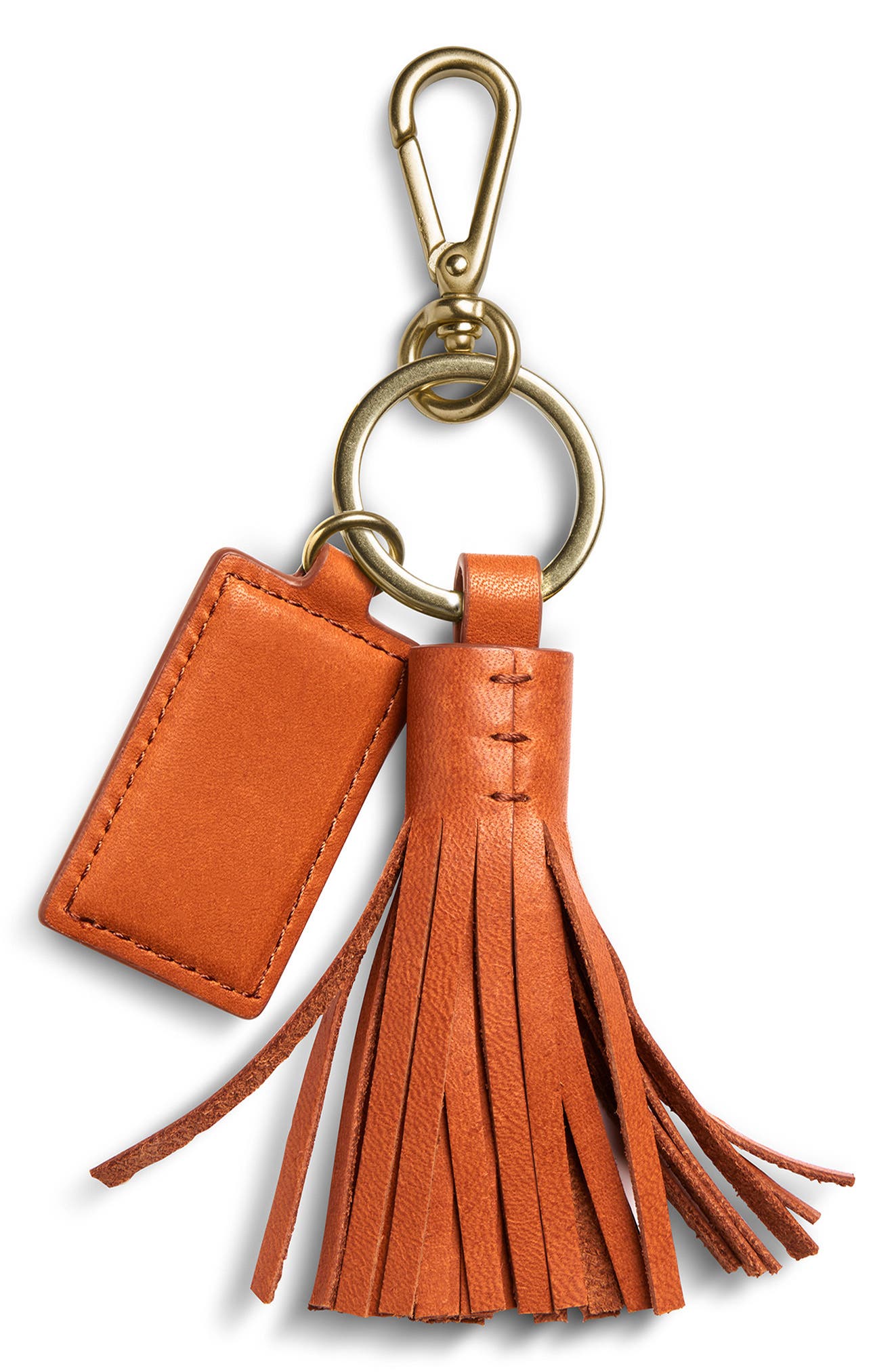 Shinola Leather Tassel Keychain, Alternate, color, Rust