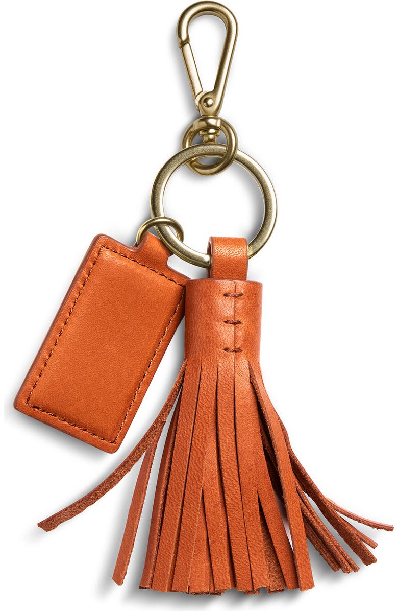 Shinola Leather Tassel Keychain, Alternate, color, Rust